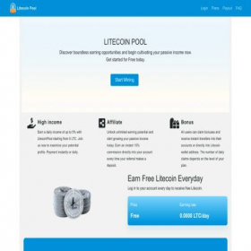 Скриншот главной страницы сайта litecoinpool.io