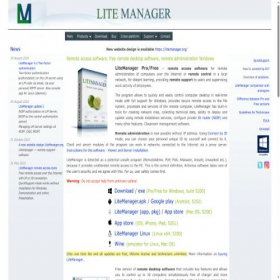 Скриншот главной страницы сайта litemanager.com