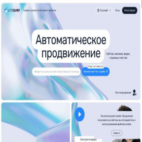 Скриншот главной страницы сайта litesurf.com