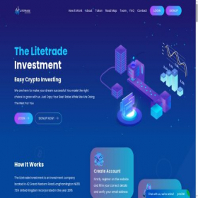Скриншот главной страницы сайта litetrade.live