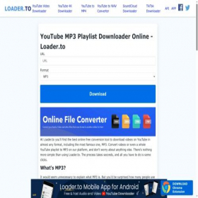 Скриншот главной страницы сайта loader.to