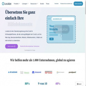 Скриншот главной страницы сайта localizejs.com
