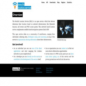 Скриншот главной страницы сайта location.services.mozilla.com
