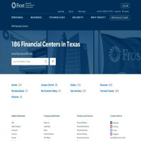 Скриншот главной страницы сайта locations.frostbank.com