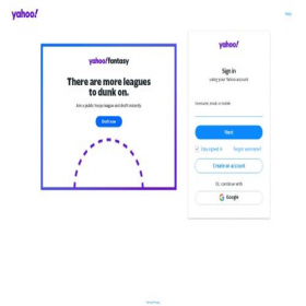 Скриншот главной страницы сайта login.yahoo.com