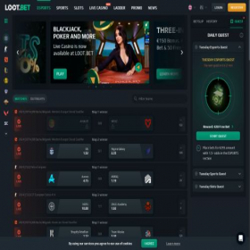 Скриншот главной страницы сайта loot.bet