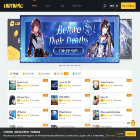 Скриншот главной страницы сайта lootbar.gg