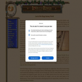 Скриншот главной страницы сайта lord-of-the-rings.org