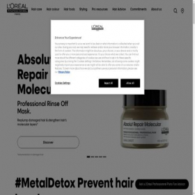 Скриншот главной страницы сайта lorealprofessionnel.co.uk