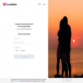 Скриншот главной страницы сайта loveshere.com