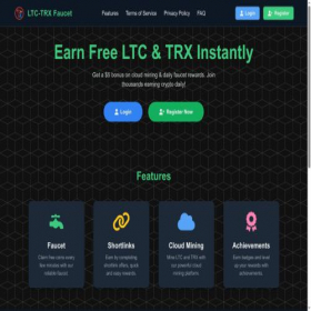 Скриншот главной страницы сайта ltc-trx-faucet.xyz