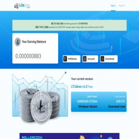 Скриншот главной страницы сайта ltcmine.online