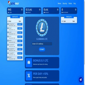 Скриншот главной страницы сайта ltcpay.net