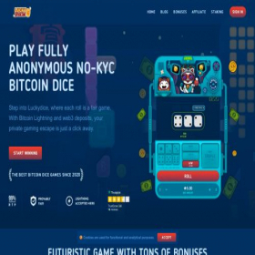 Скриншот главной страницы сайта luckydice.com