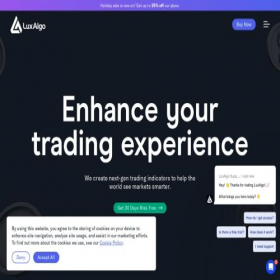 Скриншот главной страницы сайта luxalgo.com