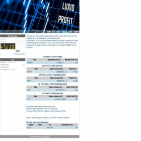 Скриншот главной страницы сайта luxioprofit.com