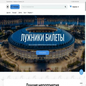 Скриншот главной страницы сайта luzhniki-kassa.com