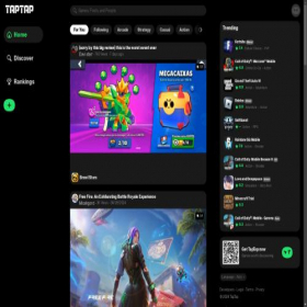 Скриншот главной страницы сайта m.taptap.io