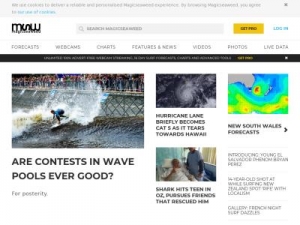 Скриншот главной страницы сайта magicseaweed.com