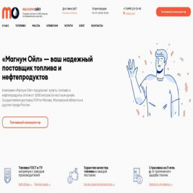 Скриншот главной страницы сайта magnumoil.ru