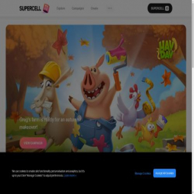 Скриншот главной страницы сайта make.supercell.com