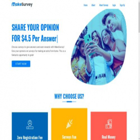 Скриншот главной страницы сайта makesurvey.online