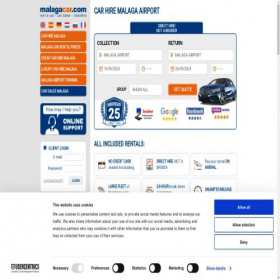 Скриншот главной страницы сайта malagacar.com