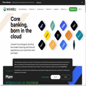 Скриншот главной страницы сайта mambu.com