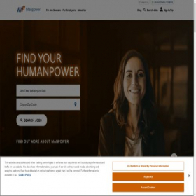 Скриншот главной страницы сайта manpower.com