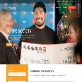 Скриншот главной страницы сайта manuelfrancodonations.org