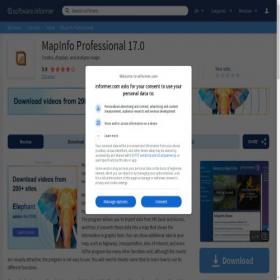 Скриншот главной страницы сайта mapinfo-professional.software.informer.com