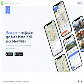 Скриншот главной страницы сайта maps.me