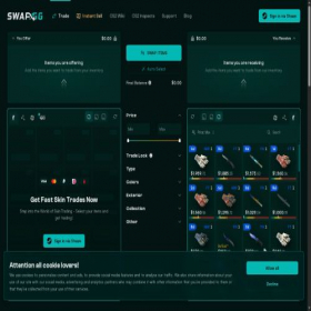 Скриншот главной страницы сайта market.swap.gg