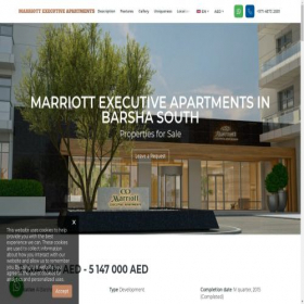 Скриншот главной страницы сайта marriott-executive-apartments.ae