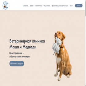 Скриншот главной страницы сайта masha-medvedi.ru