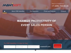 Скриншот главной страницы сайта mawisoft.com