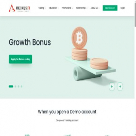 Скриншот главной страницы сайта maximusfx.com