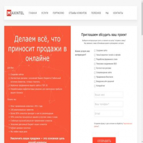 Скриншот главной страницы сайта maxintel.ru