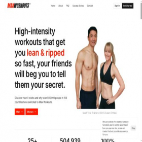 Скриншот главной страницы сайта maxworkouts.com