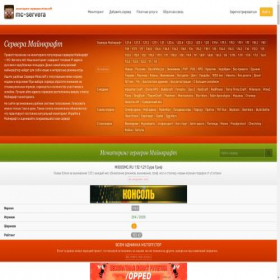 Скриншот главной страницы сайта mc-servera.net