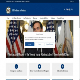 Скриншот главной страницы сайта md.usembassy.gov