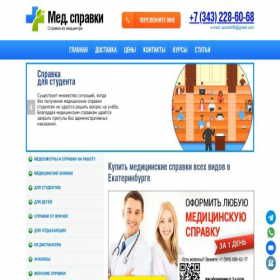 Скриншот главной страницы сайта med1.spravka96-medknigki-ekat.net