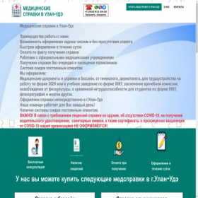 Скриншот главной страницы сайта medspravkivyy.ru