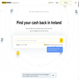 Скриншот главной страницы сайта megabonus.com
