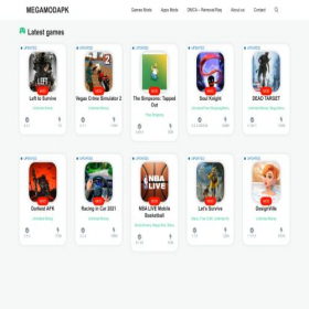 Скриншот главной страницы сайта megamodapk.com