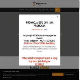 Скриншот главной страницы сайта megapalety.com