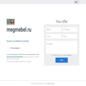 Скриншот главной страницы сайта megmebel.ru