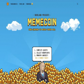 Скриншот главной страницы сайта memecoin.org