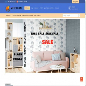 Скриншот главной страницы сайта meridian-oboi.com.ua
