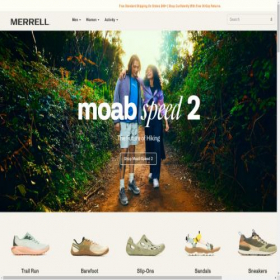Скриншот главной страницы сайта merrellusa.net